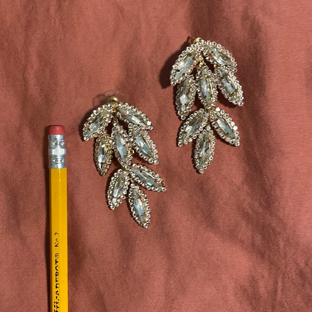 Sparkle Gold Dangle Statement Post Earrings - image 1